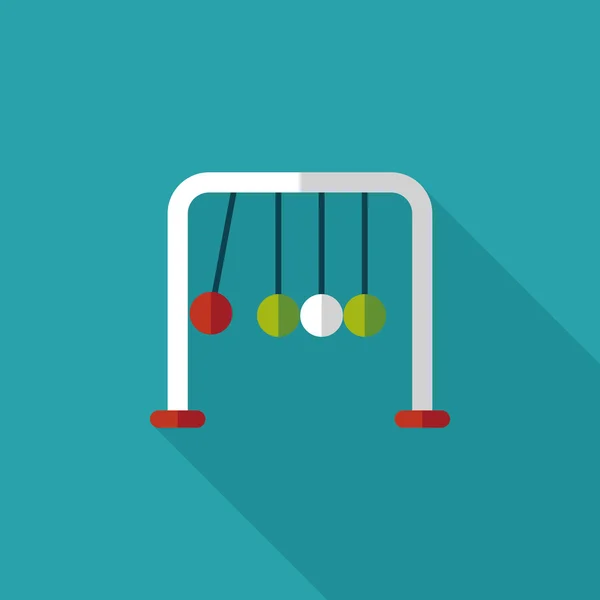 Newton 's Cradle icono plano con sombra larga, eps10 — Vector de stock