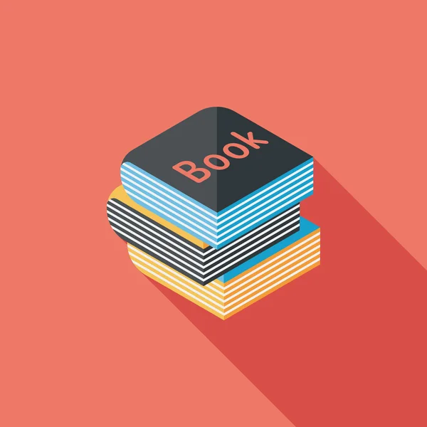 Book flat icon with long shadow, eps10 — стоковый вектор