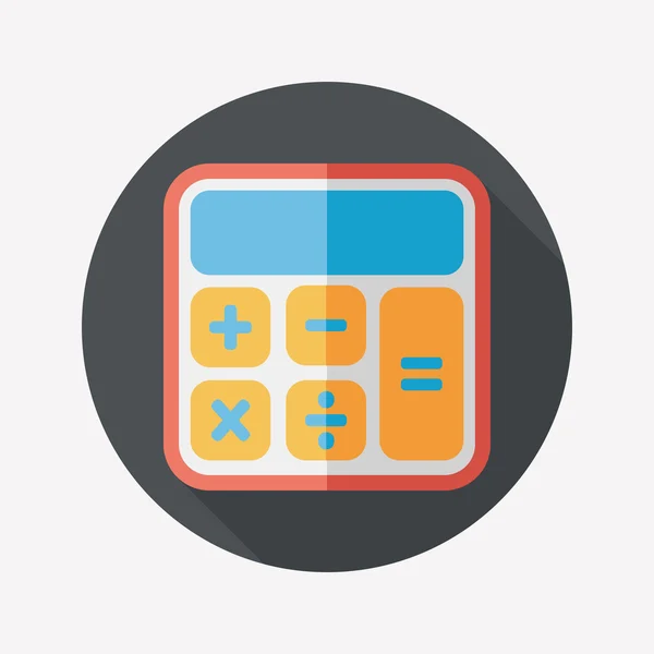 Platte calculatorpictogram met lange schaduw, eps10 — Stockvector