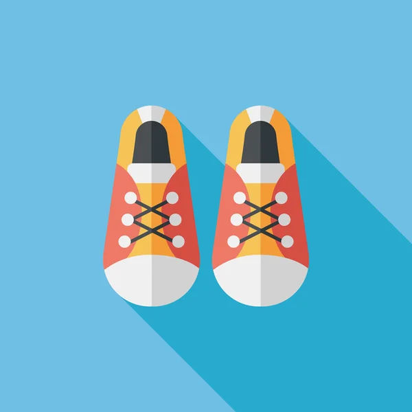 Chaussures vintage icône plate avec ombre longue, eps10 — Image vectorielle
