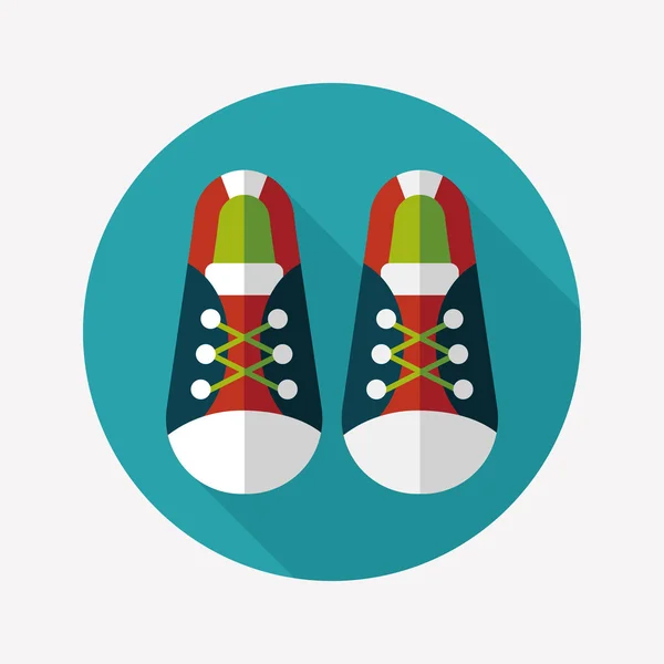 Vintage schoenen platte pictogram met lange schaduw, eps10 — Stockvector