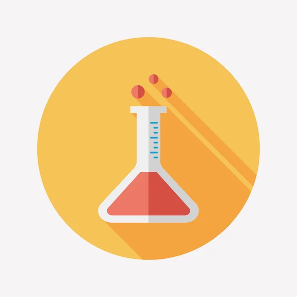 Reageerbuis platte pictogram met lange schaduw — Stockvector