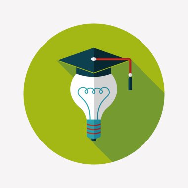 ampul uzun gölge, eps10 düz simgesi