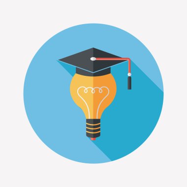 ampul uzun gölge, eps10 düz simgesi