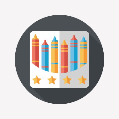 boya kalemi ile uzun gölge, eps10 düz simgesi