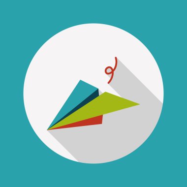 Kağıt Uçak düz simgesi ile uzun gölge