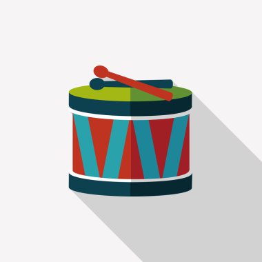 Uzun Gölge, eps10 davul düz simgesi