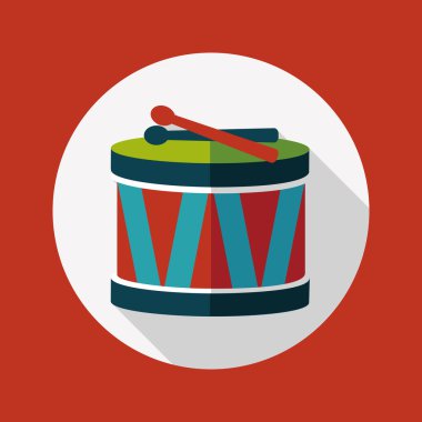 Uzun Gölge, eps10 davul düz simgesi