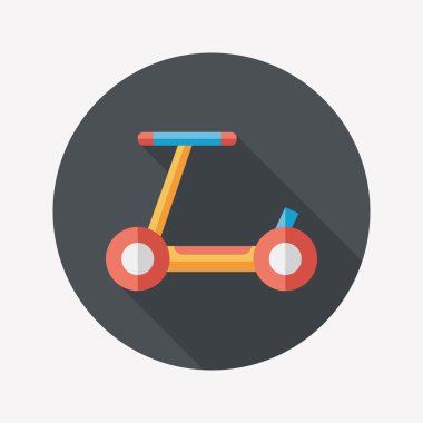 Scooter uzun gölge düz simgesi