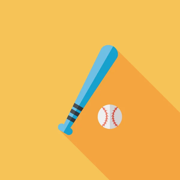 Icona piatta da baseball con lunga ombra, eps10 — Vettoriale Stock
