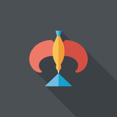 kuş düz simgesi uzun gölge ile Dengeleme