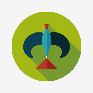 kuş düz simgesi uzun gölge ile Dengeleme