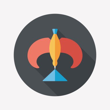 kuş düz simgesi uzun gölge ile Dengeleme