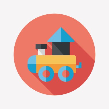 Tren oyuncak uzun gölge, eps 10 düz simgesiyle