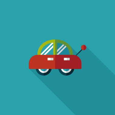 oyuncak araba uzun gölge düz simgesiyle