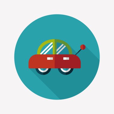 oyuncak araba uzun gölge düz simgesiyle