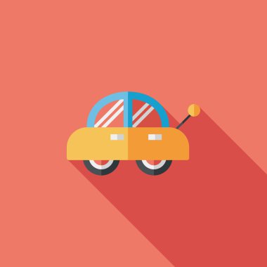 oyuncak araba uzun gölge düz simgesiyle