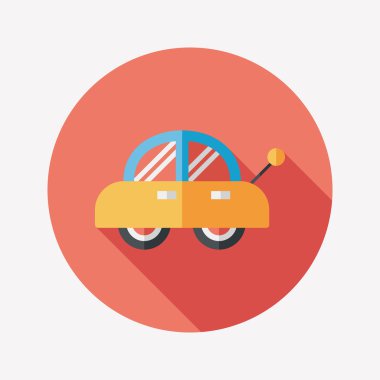 oyuncak araba uzun gölge düz simgesiyle