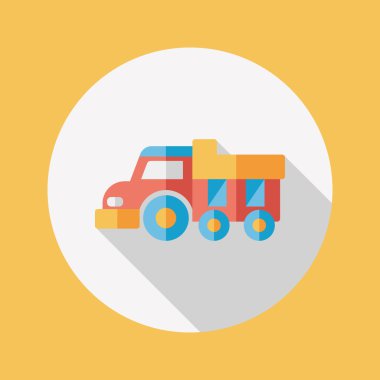 damperli kamyon uzun gölge, eps10 düz simgesi