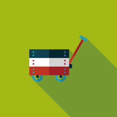 oyuncak sepeti düz simgesi ile uzun gölge, eps10