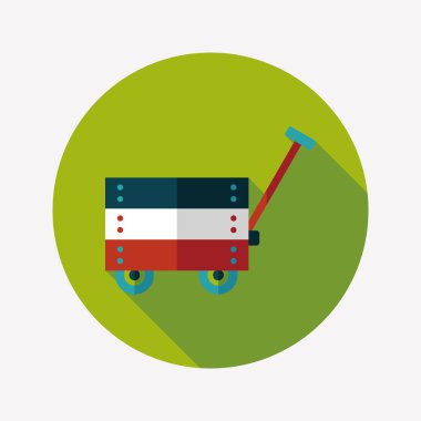 oyuncak sepeti düz simgesi ile uzun gölge, eps10