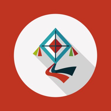 uçurtma düz simgesi ile uzun gölge, eps10