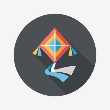 uçurtma düz simgesi ile uzun gölge, eps10