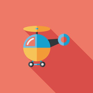 Helikopter düz simgesi ile uzun gölge, eps10