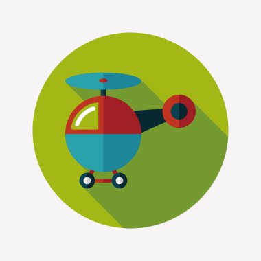 Helikopter düz simgesi ile uzun gölge, eps10