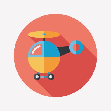 Helikopter düz simgesi ile uzun gölge, eps10