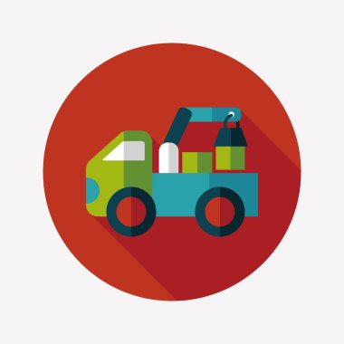 kamyon uzun gölge, eps10 düz simgesi