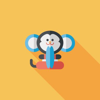 Uzun Gölge, eps10 ile maymun oyuncak düz simgesi