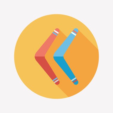 Bumerang uzun gölge düz simgesi