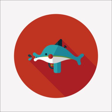 su tabancası ile uzun gölge düz simgesi