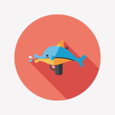 su tabancası ile uzun gölge düz simgesi