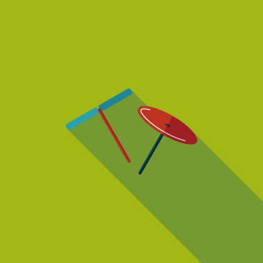 uzun gölge ile bıçaklar pervane oyuncak düz simgesi
