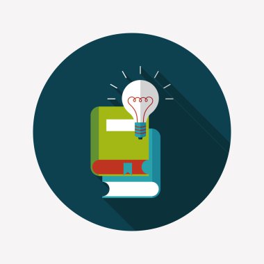 ampul uzun gölge, eps10 ile kitap düz simgesinin üzerine