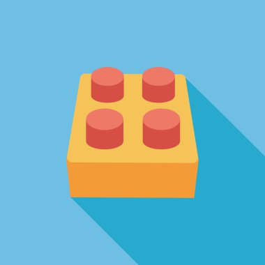 Uzun Gölge, eps10 ile tuğla oyuncak düz simgesi