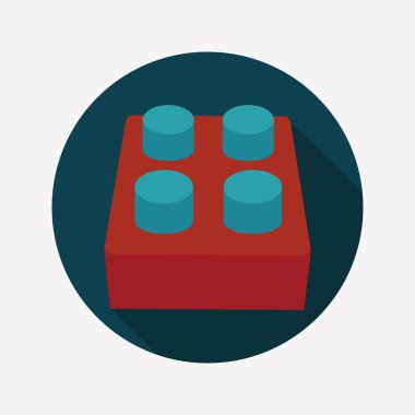 Uzun Gölge, eps10 ile tuğla oyuncak düz simgesi