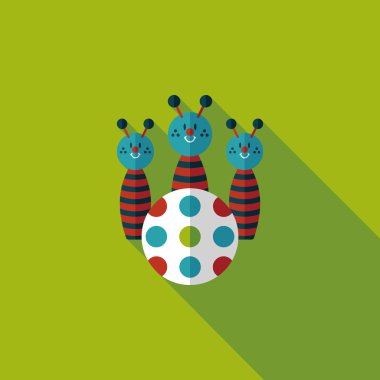 Uzun Gölge, eps10 ile bowling oyuncak düz simgesi