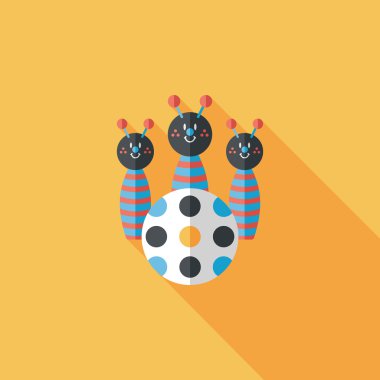 Uzun Gölge, eps10 ile bowling oyuncak düz simgesi