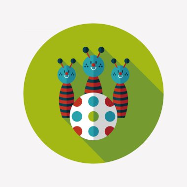 Uzun Gölge, eps10 ile bowling oyuncak düz simgesi