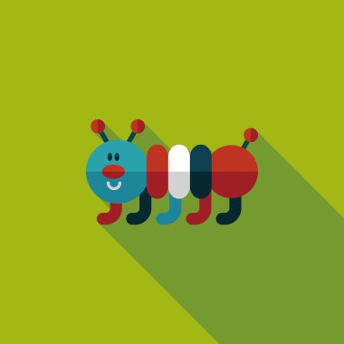 Caterpillar düz simgesi ile uzun gölge, eps10