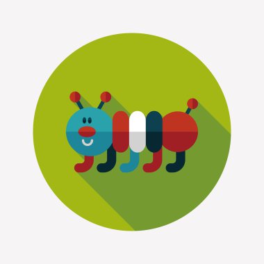 Caterpillar düz simgesi ile uzun gölge, eps10