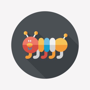 Caterpillar düz simgesi ile uzun gölge, eps10