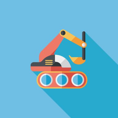 Uzun Gölge, eps 10 ile tarak digger düz simgesi