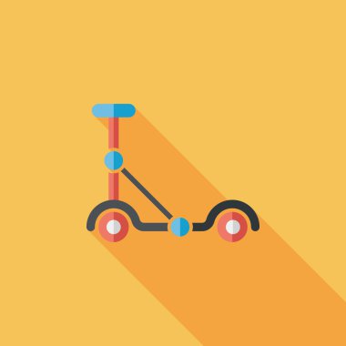 Scooter uzun gölge düz simgesi