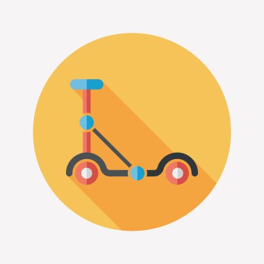 Scooter uzun gölge düz simgesi