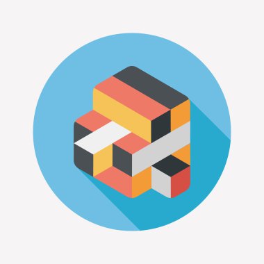 Uzun Gölge, eps10 ile tuğla oyuncak düz simgesi