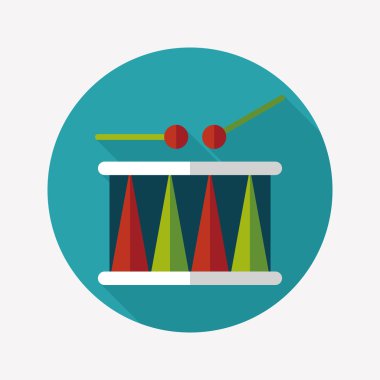 Uzun Gölge, eps10 davul düz simgesi